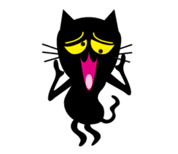 Lovely black cat named Bla-vou sticker #14057537