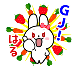 The white rabbit with ribbon for "Hal" sticker #14058839