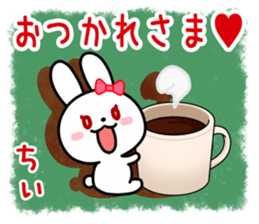 The white rabbit with ribbon for "Chiee" sticker #14059457