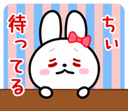 The white rabbit with ribbon for "Chiee" sticker #14059458