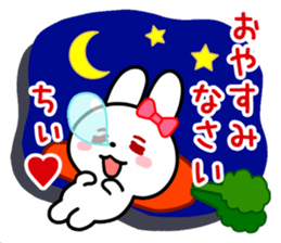 The white rabbit with ribbon for "Chiee" sticker #14059461