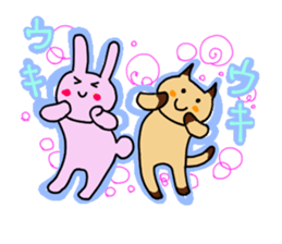 Rabbit's & Cat (Heartwarming) sticker #14061834