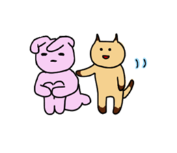 Rabbit's & Cat (Heartwarming) sticker #14061835