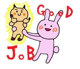 Rabbit's & Cat (Heartwarming) sticker #14061838