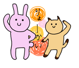 Rabbit's & Cat (Heartwarming) sticker #14061839