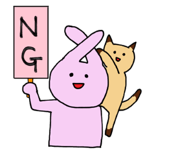 Rabbit's & Cat (Heartwarming) sticker #14061840