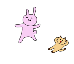 Rabbit's & Cat (Heartwarming) sticker #14061843