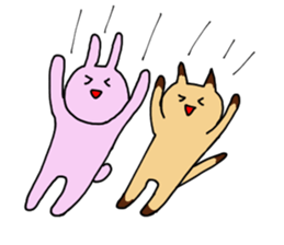 Rabbit's & Cat (Heartwarming) sticker #14061844