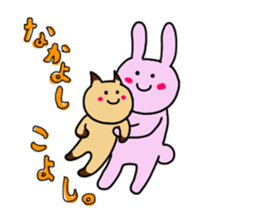 Rabbit's & Cat (Heartwarming) sticker #14061845