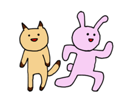 Rabbit's & Cat (Heartwarming) sticker #14061849