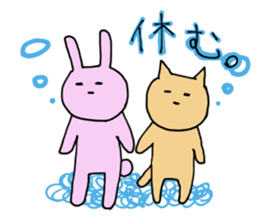 Rabbit's & Cat (Heartwarming) sticker #14061852