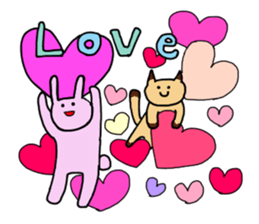 Rabbit's & Cat (Heartwarming) sticker #14061861