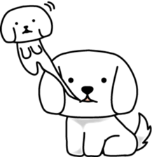 White Dog Karin-2 sticker #14063650