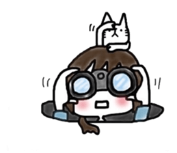 Megmirror with White Cat sticker #14065562