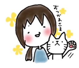 Megmirror with White Cat sticker #14065571