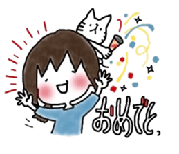 Megmirror with White Cat sticker #14065585