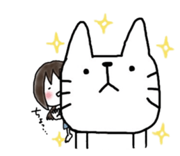 Megmirror with White Cat sticker #14065597