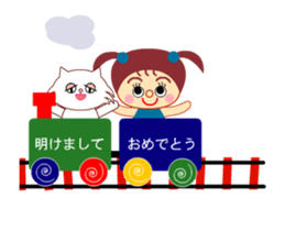 Tame cat Boo and a girl sticker Part2 sticker #14065966