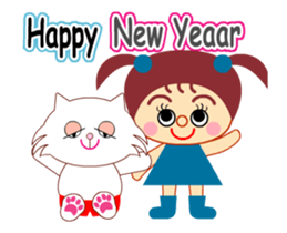 Tame cat Boo and a girl sticker Part2 sticker #14065974