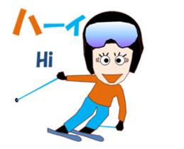 Skiing and snowboarding sticker #14068424