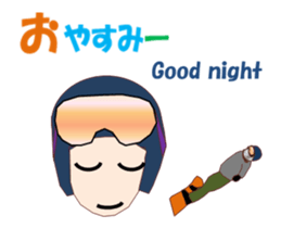 Skiing and snowboarding sticker #14068426