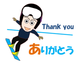 Skiing and snowboarding sticker #14068428