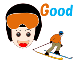 Skiing and snowboarding sticker #14068429