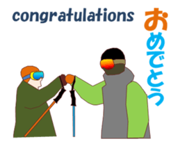 Skiing and snowboarding sticker #14068431