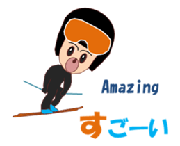 Skiing and snowboarding sticker #14068432