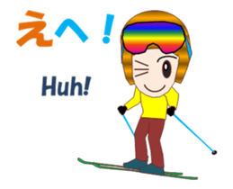 Skiing and snowboarding sticker #14068436
