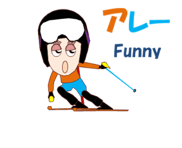 Skiing and snowboarding sticker #14068440