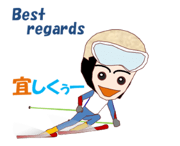 Skiing and snowboarding sticker #14068441