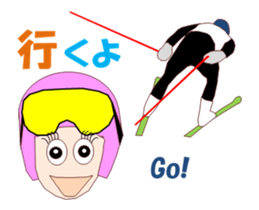 Skiing and snowboarding sticker #14068442