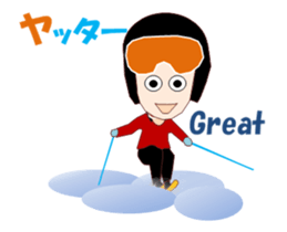 Skiing and snowboarding sticker #14068443