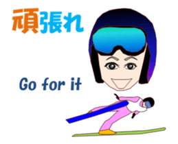 Skiing and snowboarding sticker #14068444