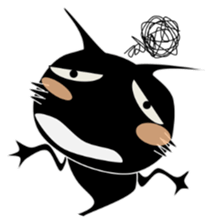 inside Black cat Happy sticker #14068970