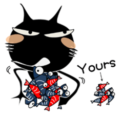 inside Black cat Happy sticker #14068987