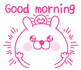 Pink love happy rabbit3 sticker #14073983