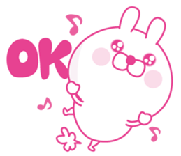 Pink love happy rabbit3 sticker #14073984
