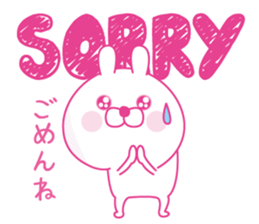 Pink love happy rabbit3 sticker #14073985