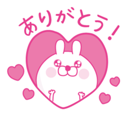 Pink love happy rabbit3 sticker #14073986