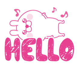 Pink love happy rabbit3 sticker #14073988