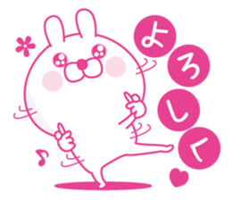Pink love happy rabbit3 sticker #14073995