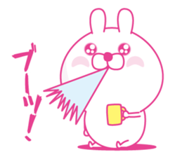 Pink love happy rabbit3 sticker #14073996