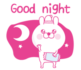 Pink love happy rabbit3 sticker #14073998