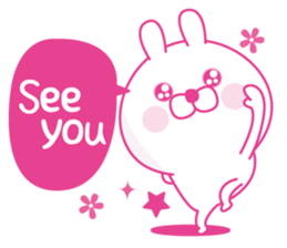 Pink love happy rabbit3 sticker #14074005