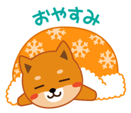 Shiba dog "MUSASHI" 10 winter sticker #14076192