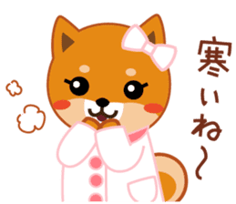 Shiba dog "MUSASHI" 10 winter sticker #14076203