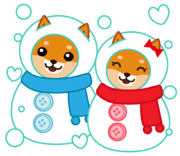 Shiba dog "MUSASHI" 10 winter sticker #14076207