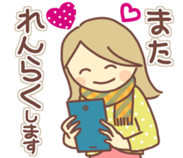 Sticker of girl and dog sticker #14077906